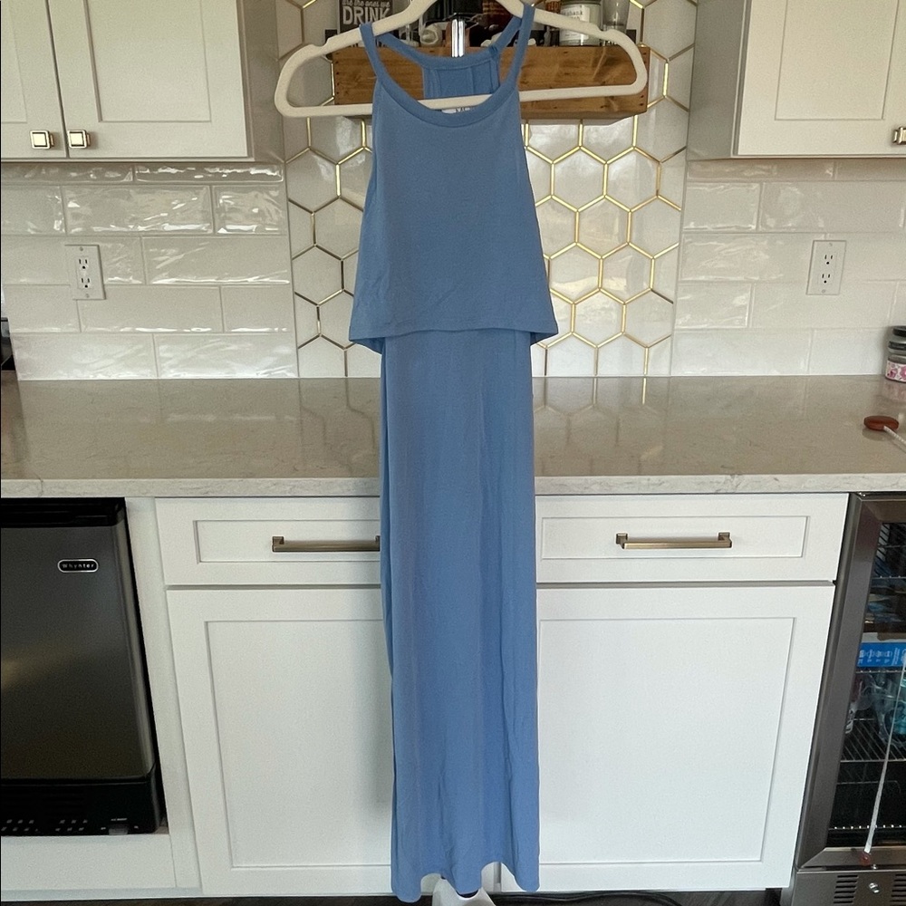 NWT sky blue midi dress w/side cutout